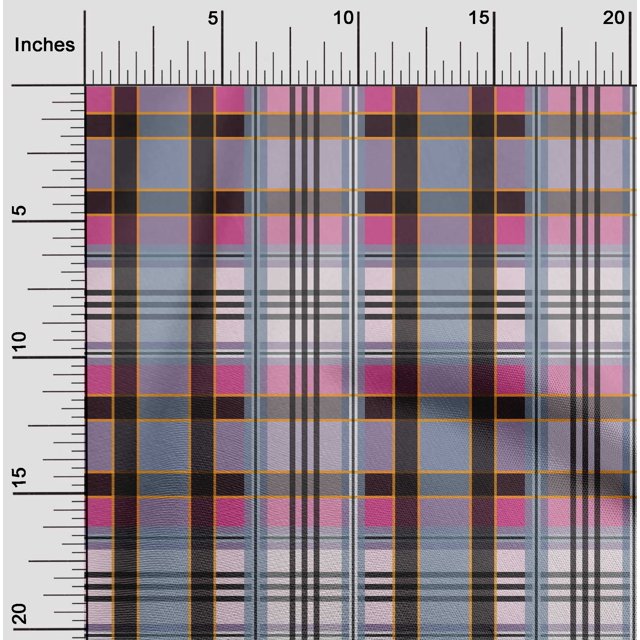 oneOone Polyester Lycra Fabric Madras Check Printed Fabric 1 Yard 56 Inch Wide