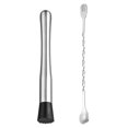 thumbnail image 1 of Stainless Steel Cocktail Tool Set with Nylon Muddler Head and Classic Stirring Spoon Durable for Making Drinks, 1 of 8