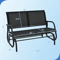thumbnail image 2 of Gymax Patio Swing Glider Bench Loveseat Rocking Chair Backyard Poolside Black, 2 of 10