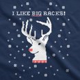 thumbnail image 2 of I Like Big Racks Funny Unisex Hunting Ugly Christmas Crew Neck Sweatshirt (Navy) - L, 2 of 3