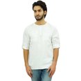 thumbnail image 4 of Atasi Kurta pour Homme à Col Rond en Coton, Manches Retroussables, Chemise Blanche - XX-Grand, 4 of 7