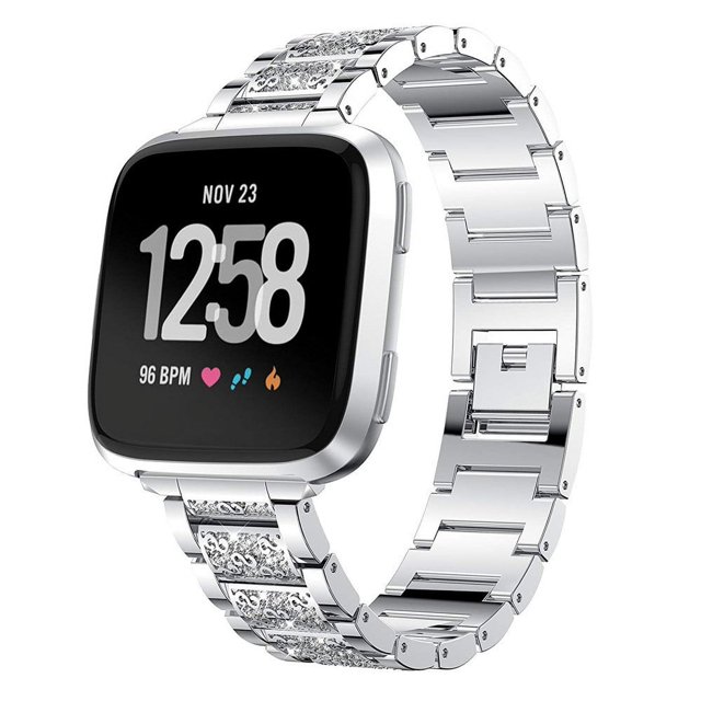 Fitbit Bracelets Versa 2 pour Femmes Bracelets Fitbit Versa Bracelets Fitbit Versa 3 Bracelet en Acier Inoxydable avec Diamants Bracelet de Montre Bracelet de Remplacement pour Fitbit Versa