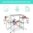 thumbnail image 4 of Costway Foldable Camping Table Kitchen Portable Grilling Stand Folding BBQ Table, 4 of 9