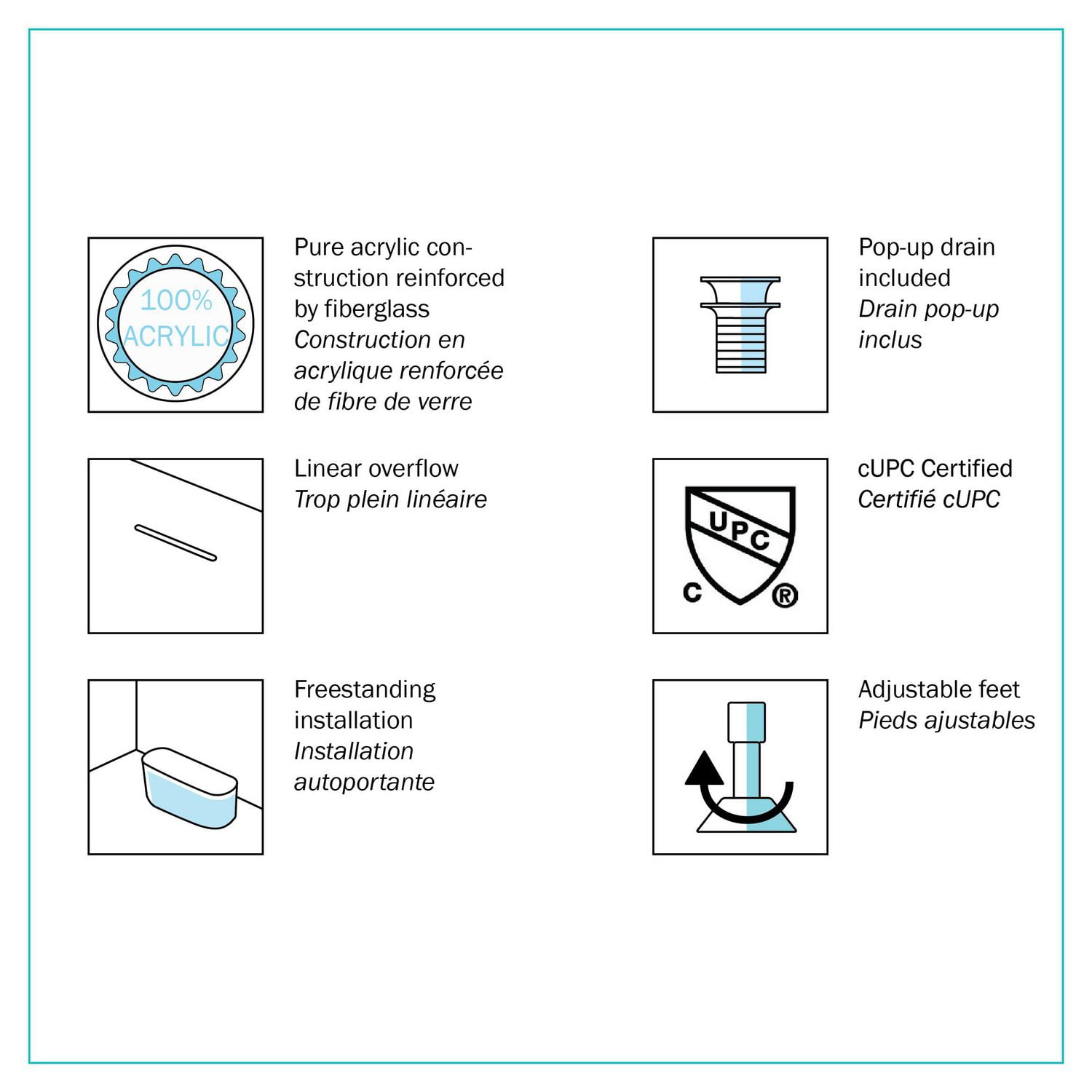 A&E Bain et Douche CHESTER-66 BAIN AUTOPORTANTE