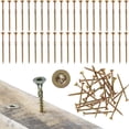 thumbnail image 2 of 100 Pcs 9 x 60mm Vis de Plateau Robustes Vis en Bois Durables Torx Vis Auto-Tappantes Ensemble de Vis en Bois Résistant à la Rouille Enduit Époxy Bronze pour Clôture Extérieure Balcon Bois, 2 of 8