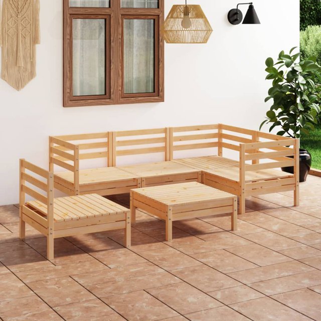 vidaXL Ensemble de Salon de Jardin 6 Pcs en Pin Massif