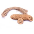 thumbnail image 1 of 100pcs Thank You Wedding Party Favor Scalloped Round Kraft Paper Tag with String (Brown), 1 of 3