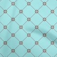 thumbnail image 1 of oneOone Velvet Aqua Blue Fabric Asian Block Craft Projects Decor Fabric Printed By The Yard 58 Inch Wide, 1 of 4