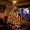 thumbnail image 2 of Christmas Tree Topper with LED Light,Clear Five-Pointed Star Tree Topper Plug in for Xmas New Year Lighted Christmas Tree Decoration, 2 of 5