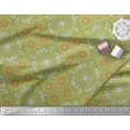 thumbnail image 2 of Soimoi Georgette Viscose Fabric Filigree Damask Printed Fabric 1 Yard 42 Inch Wide, 2 of 3