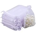 thumbnail image 1 of Sacs en Organza pour Cadeaux de Fête, Lot de 100, Blanc, 8*10 cm, 1 of 6