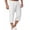 White, variant on Lovzfmll Men's Cropped Pants, Linen Drawstring Relaxed Fit Straight Leg with Pocket, Casual Loose Fit 7/8 Length Pants