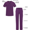 thumbnail image 3 of Adar Addition Go-Everyday Scrub Set for Men - Stylish Scrub Top & Cargo Scrub Pants - A9800 - Eggplant - 3X, 3 of 7