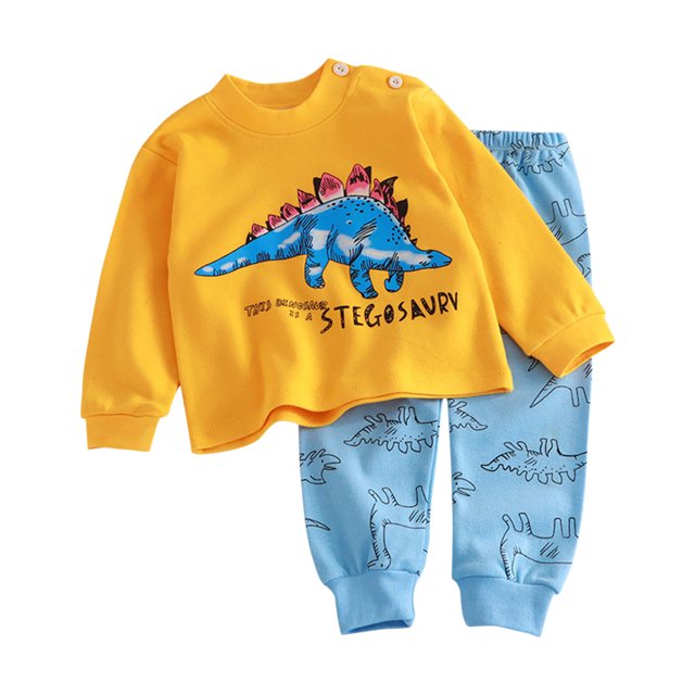 Pisexur Tenue d'Automne pour Bébé Fille Garçon, Ensemble 2 Pcs, Ensembles de Pyjamas pour Tout-Petit Bébé, Chandails à Col Rond à Manches Longues et Pantalons, Mode Décontractée, Ensemble de Vêtements de Nuit en Coton pour Garçons, 3 Mois à 6 Ans