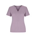 thumbnail image 4 of Jsaierl Ribbed Knit Tank Tops for Women Solid Color Notched V Neck Short Sleeve Shirts Daily Going Out Basic Tees Tops, 4 of 6