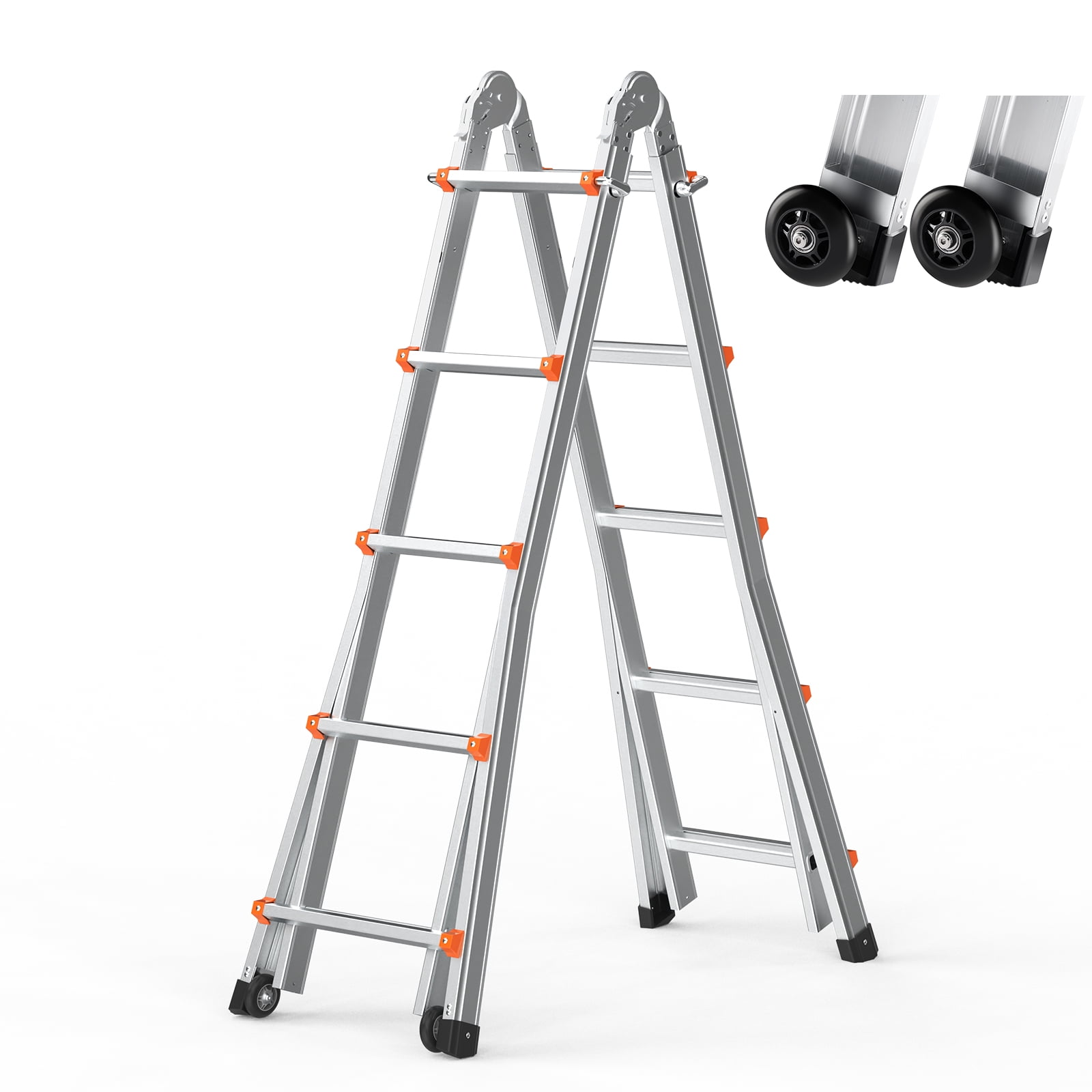 VEVOR Telescoping Ladder A Frame 16.7 FT Extension Multi-Function