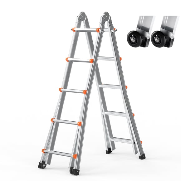 VEVOR Telescoping Ladder A Frame 16.7 FT Extension Multi-Function