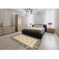 thumbnail image 4 of Ahgly Company Indoor Square Abstract Brown Gold Oriental Area Rugs, 6' Square, 4 of 6