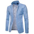 thumbnail image 2 of BOBOGOJP Men's Suit Jacket Dinner Party Prom Wedding Stylish Tuxedo (Light Blue,M), 2 of 4