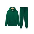 thumbnail image 1 of Innerwin Sweatshirts+Pant Outfits Two Pieces Men Tracksuit Set Sports 2 Pcs Fleece Jogger Sets Dark Green L, 1 of 2