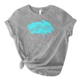 thumbnail image 1 of T-Shirt à Col Rond Imprimé Soleil et Lune pour Femmes Ichuanyi, Manches Courtes, Décontracté, Hauts, 1 of 3