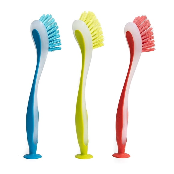 Product Category Cleaning Brush2 | Product Title 3 Cleaning Brush Kitchen Utensil Suction Long Handle Colorful Dishwashing Brush Cleaning Brush 3PCS