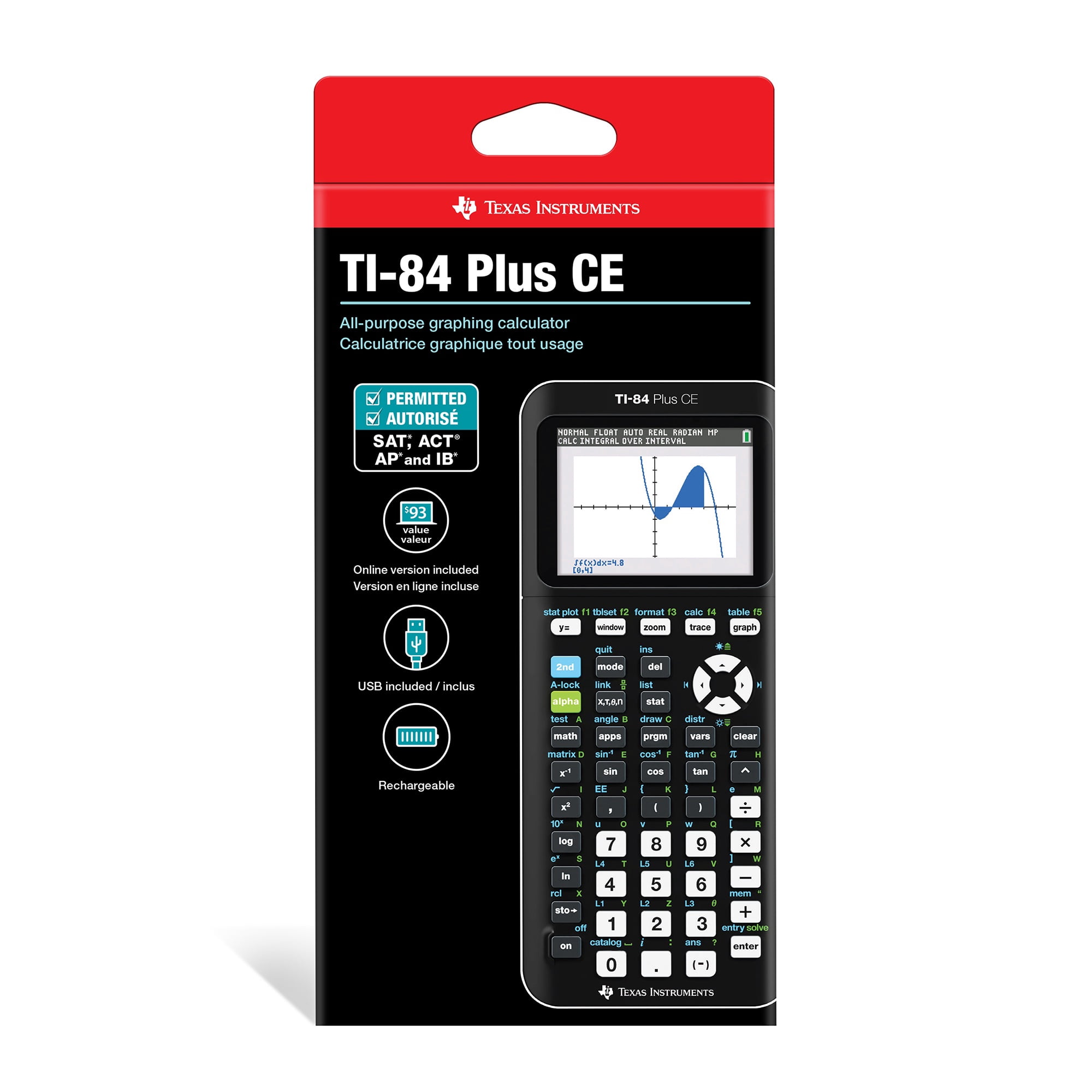 Texas Instruments TI-84 Plus CE Graphing Calculator, Black