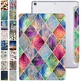 thumbnail image 1 of iPad PRO 12.9 Inch 1st [ Pro 12.9 1 Generation 2015 ] A1652 A1584 ML3Q2LL/A ML3N2LL/A ML3K2LL/A ML0H2LL/A ML0G2LL/A Trifold Printed PC Lightweight Protective Clear Back Cover - Diamond Grid, 1 of 8