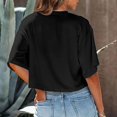 thumbnail image 4 of Fgnfyis T-Shirts Courts à Col Rond pour Femmes, Manches Courtes, Épaules Dénudées, Hauts Courts, T-Shirts pour Femmes, Noir, TG, 4 of 6