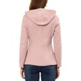thumbnail image 3 of INSPIRE CHIC Women's Toggle Duffle Coat Zipper Front Solid Cropped Hooded Anorak M Pink, 3 of 6