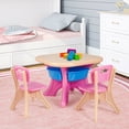 thumbnail image 3 of Gymax Plastic Children Kids Table & Chair Set 3 PC Play Furniture, 3 of 10