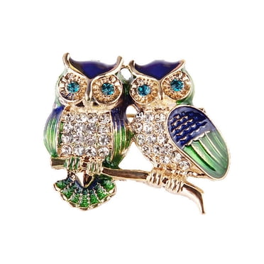 HOARBOEG Broche pour Hommes Ou Femmes Diamant Opale Broche Hibou Animal Alliage Strass Bijoux