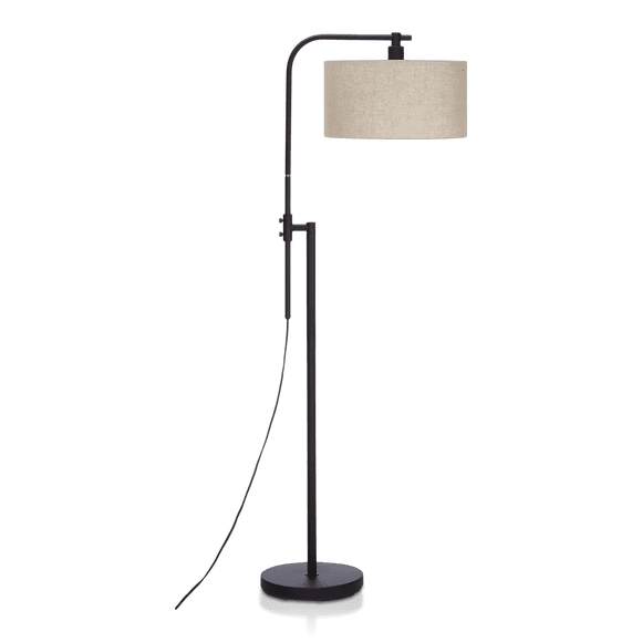 Bouclair Linen Swivel Metal Floor Lamp 15 X 67 in (38 X 170 cm)