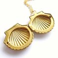 thumbnail image 4 of Riforla Seashell Locket Pendant Gold Locket Gold Brass Sea Shell Necklace Womens Jewelry Gold, 4 of 5