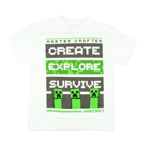 Minecraft Boy's Master Crafter Create Explore Survive T-shirt, XX-Large 18