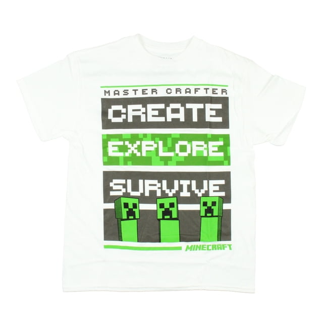 Minecraft Boy's Master Crafter Create Explore Survive T-shirt, XX-Large 18