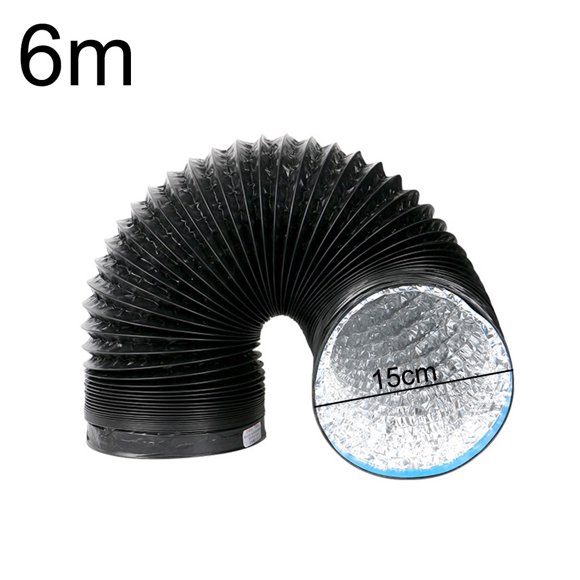 SUYIN Pvc Aluminum Foil Ventilation Pipe Black Composite Flexible Hose Scalable Smoke Tube Kitchen Exhaust Outlet Fan