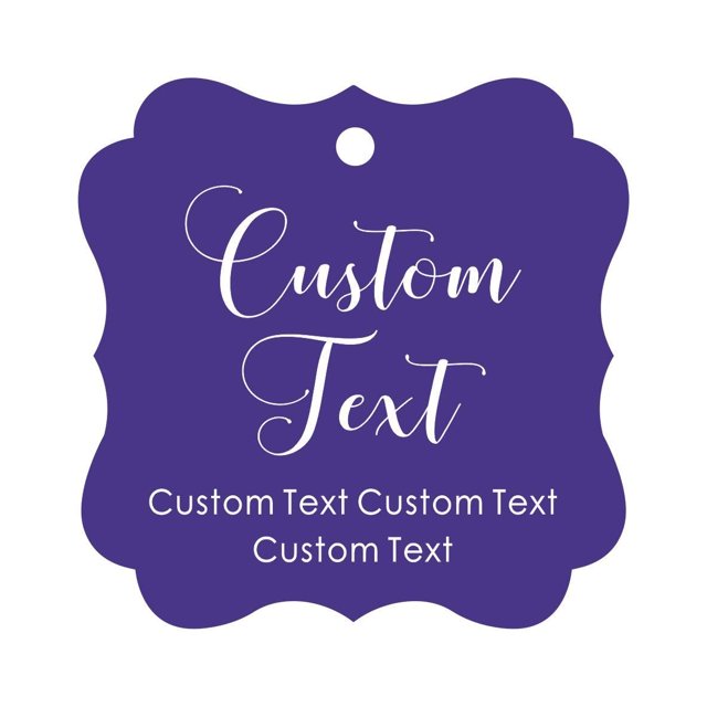 Darling Souvenir Personalized Paper Hang Tags Custom Text Wedding Party Gift Favor Tags -Purple Violet-50 Tags