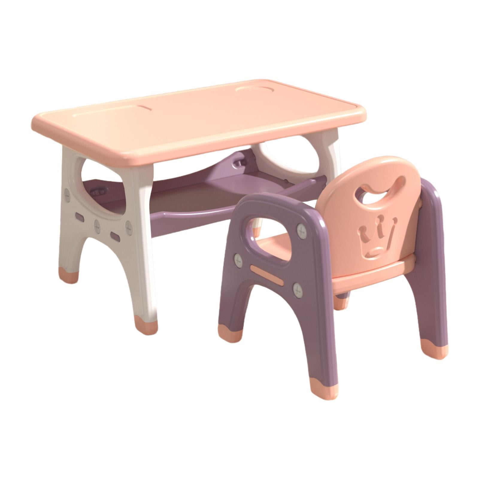 DOLITY Ensemble Table et Chaise pour Enfants Ensemble Bureau et Chaise pour Enfant pour Lecture Intérieure Rose et