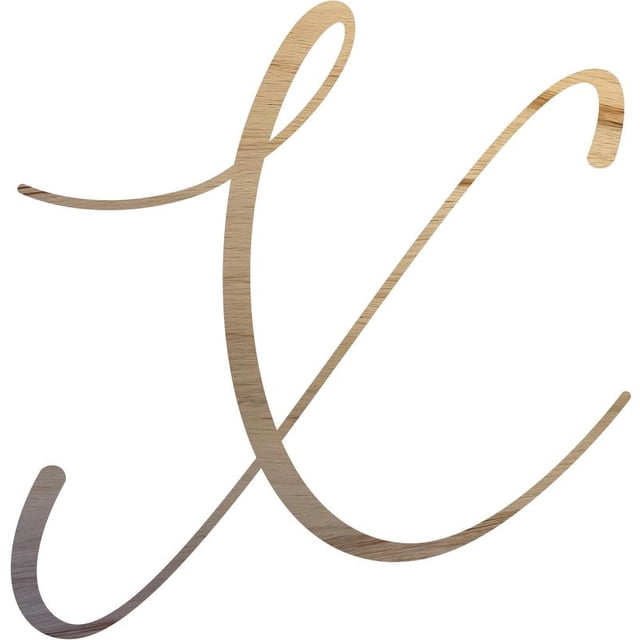 Unfinished Wood Letter X, Craft Alphabet 3'' Tall Wooden Letter Wall Décor, Bellany Script Font