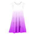 thumbnail image 4 of WERYOUNG Robes Filles Été Décontracté Mode Dégradé Manches Volantées Robe Évasée Robe Bohème Bébé Mignonne Fête Robe Ligne A Robe d'Été,Purple1,6-7 Ans, 4 of 7