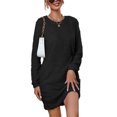 thumbnail image 1 of LUXUR Robe Chandail pour Femmes Chandail en Peluche Chandail à Manches Longues Mini Robes Ample en Molleton Noir G, 1 of 4