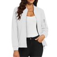 thumbnail image 1 of Duoif Veste pour Femmes, Manteau Décontracté à Fermeture Éclair avec Poches, Blanc TTG, 1 of 9