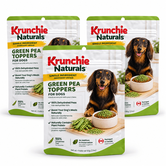Dog Food Topper for Dogs – Peas 3-Pack | Single Ingredient Dehydrated Vegetable Topper | 100% Real Vegetables