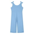 thumbnail image 3 of MIASHUI Combinaisons pour Fille Été Sans Manches Salopettes Enfants Col Rond Pantalons Longs Barboteuses, Bleu, 11-12 Ans, 3 of 5
