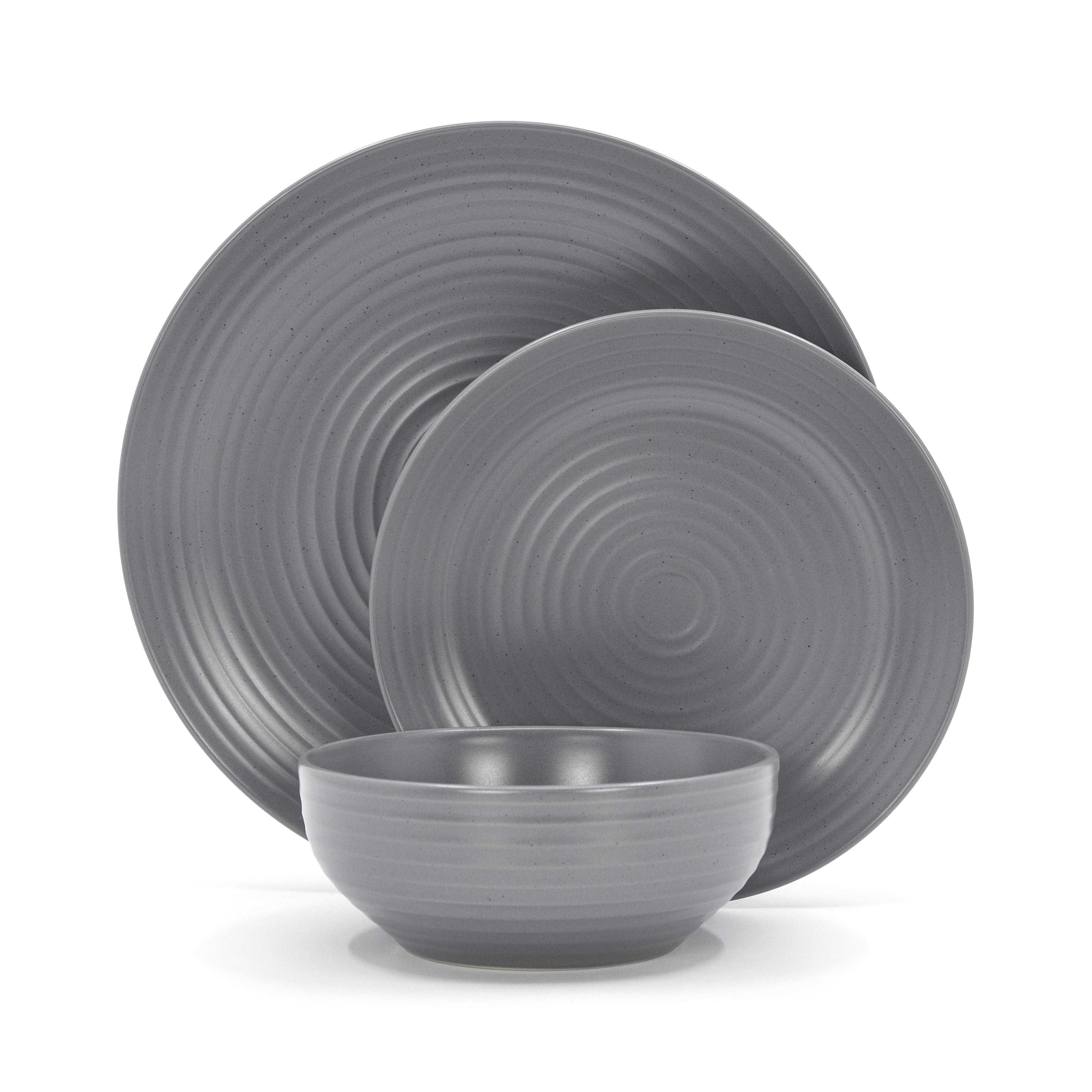 Service de table 12 pièces Evelyn de HOMETRENDS, gris