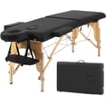 thumbnail image 1 of BestMassage Portable Massage Table, 73-Inch 2-Fold Adjustable Massage Bed with Face Cradle & Carry Case, Black, 1 of 7