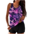 thumbnail image 3 of yoeyez Tropical Print Tankini for Women Two Piece Bathing Suits Summer Boho Swim Top with Buttom Tummy Control Modest Swimsuits Beachwear Multicolor,M, 3 of 7