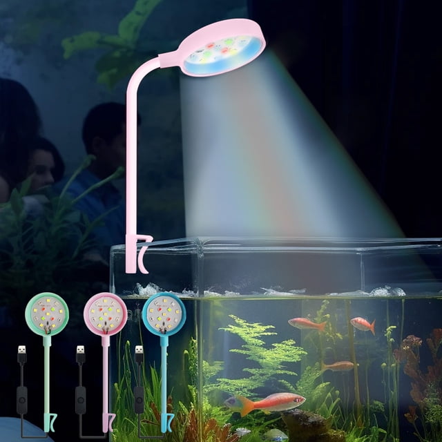 Cagogo under $5 3Pcs LED Aquarium Light, LED Aquarium Light for Fish Tank, Color Changing Submersible Light, USB Powered Fish Tank Light, Waterproof LED Spotlights for Aquarium