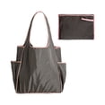 thumbnail image 2 of MTBLYS Color Block Folding Shopping Bag Large Capacity Waterproof Shoulder Tote with Side Cup Holder Portable Storage Bag Daily Shopping Outdoor Use, 2 of 7